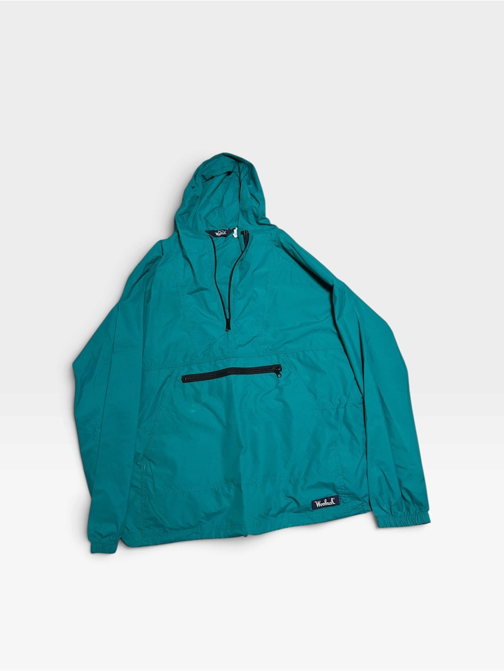 Woolrich Teal Hooded Windbreaker Anorak vintage 90s